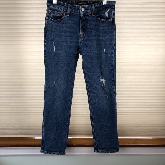 Lucky Brand Distressed Straight Jeans Minimalist Trending Timeless - Picture 3 of 12